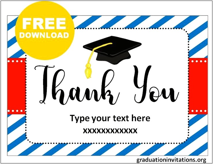 Free Thank You Card Templates For Graduation