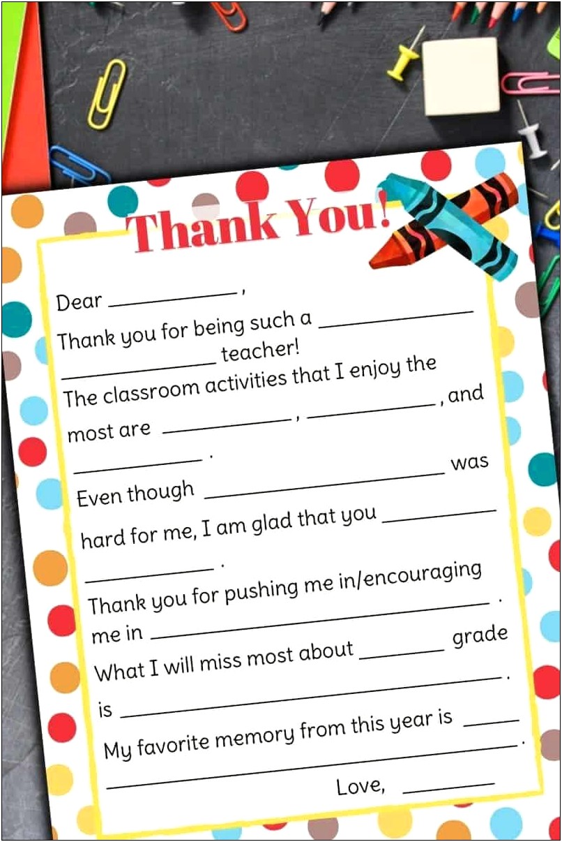Free Thank You Letter Template For Students