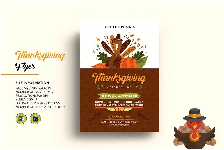 Free Thanksgiving Flyer Templates For Word