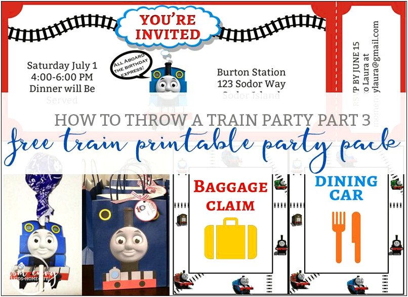 Free Thomas The Train Birthday Invitation Templates