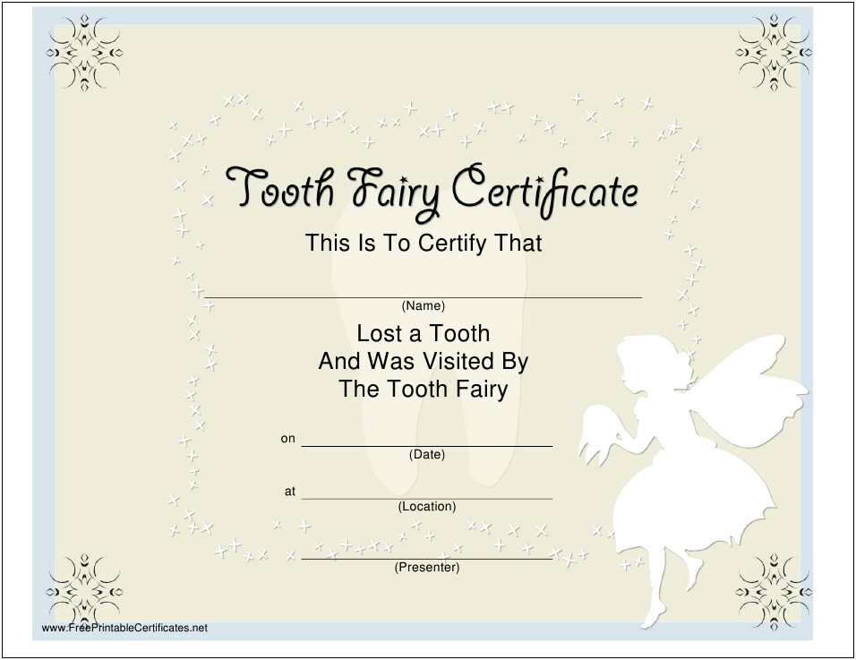 Free Tooth Fairy Letter Template Word