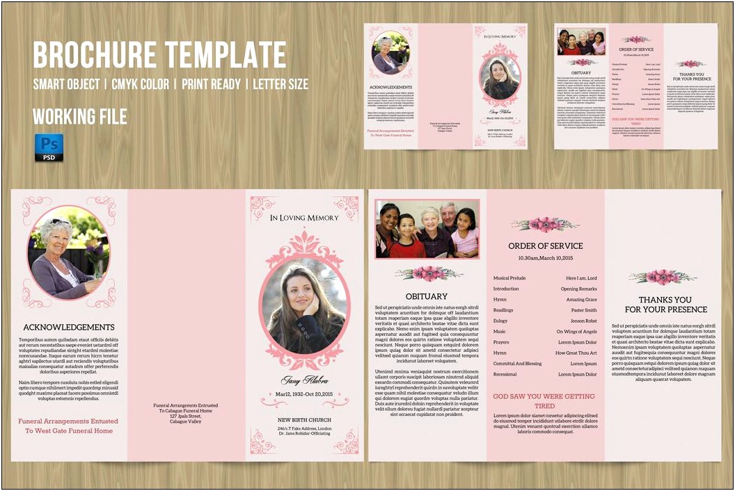 Free Tri Fold Funeral Templates For Microsoft Word