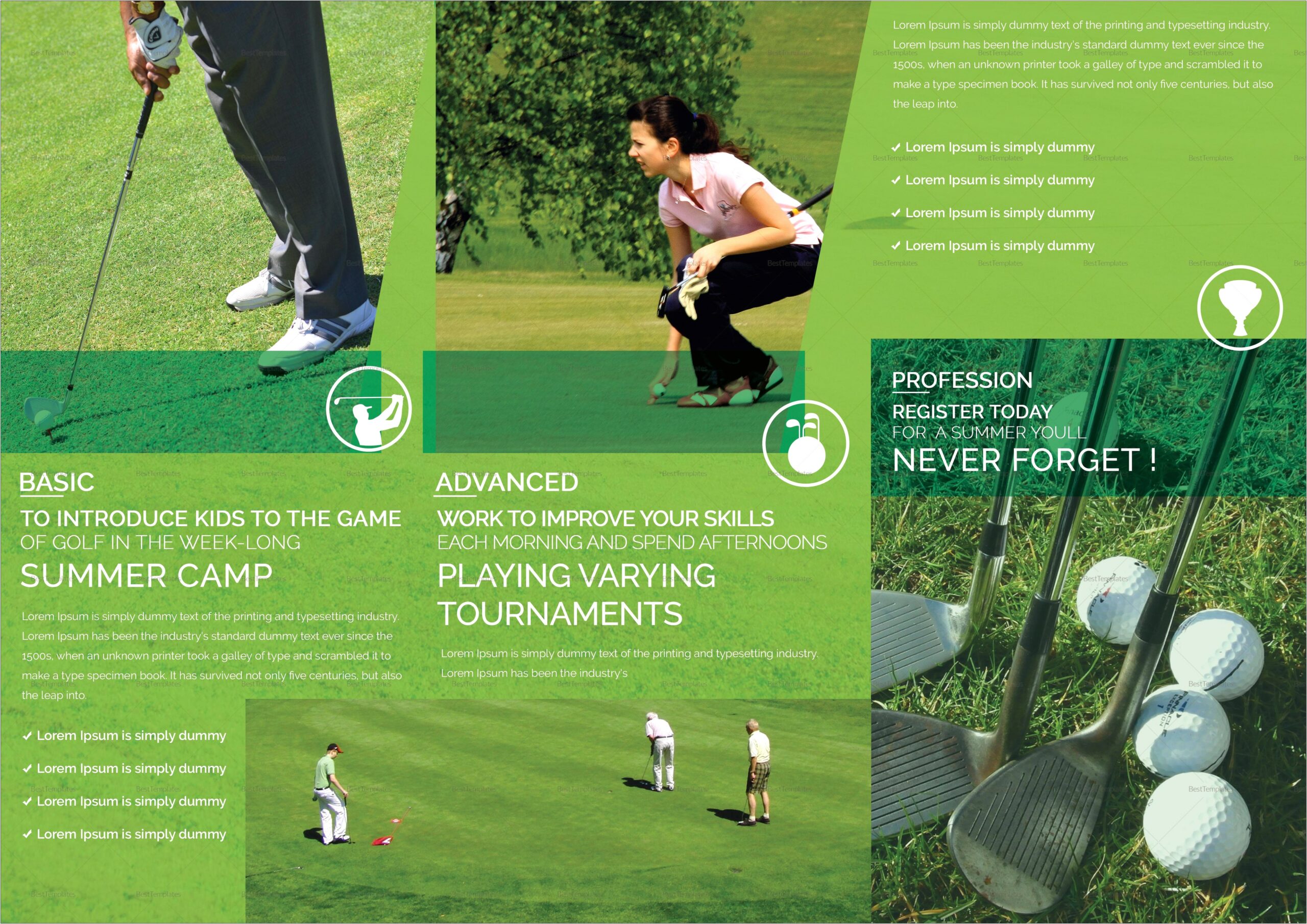 Free Tri Fold Golf Tournament Brochure Template