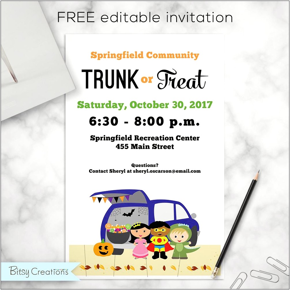 Free Trick Or Treat Flyer Template