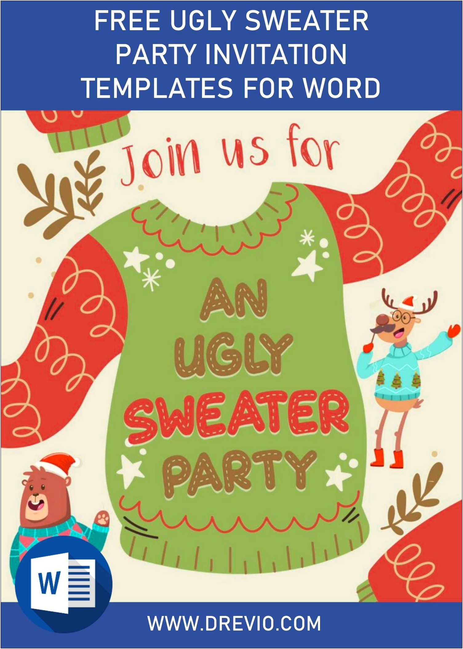 Free Ugly Christmas Sweater Party Invitation Templates Free