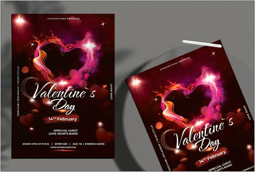 Free Valentine Day Dance Flyer Template