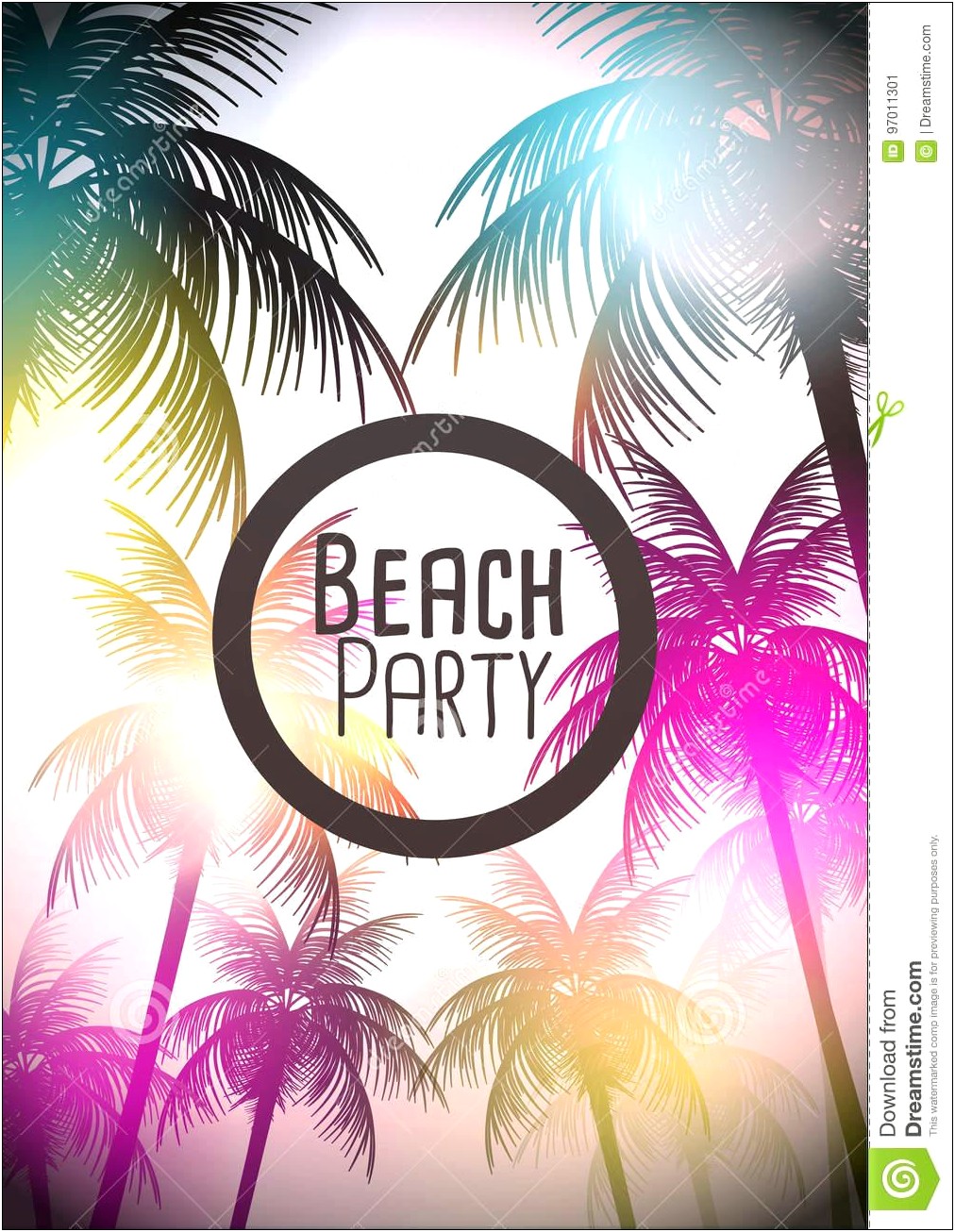 Free Vector Tropical Beach Poster Template 32218
