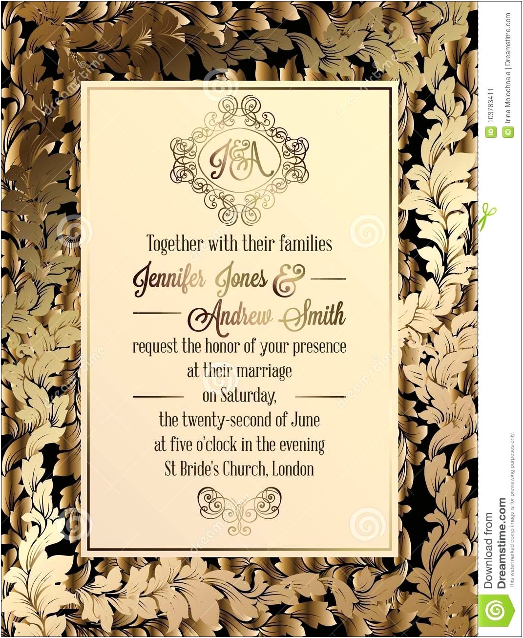 Free Victorian Style Wedding Announcement Templates Download