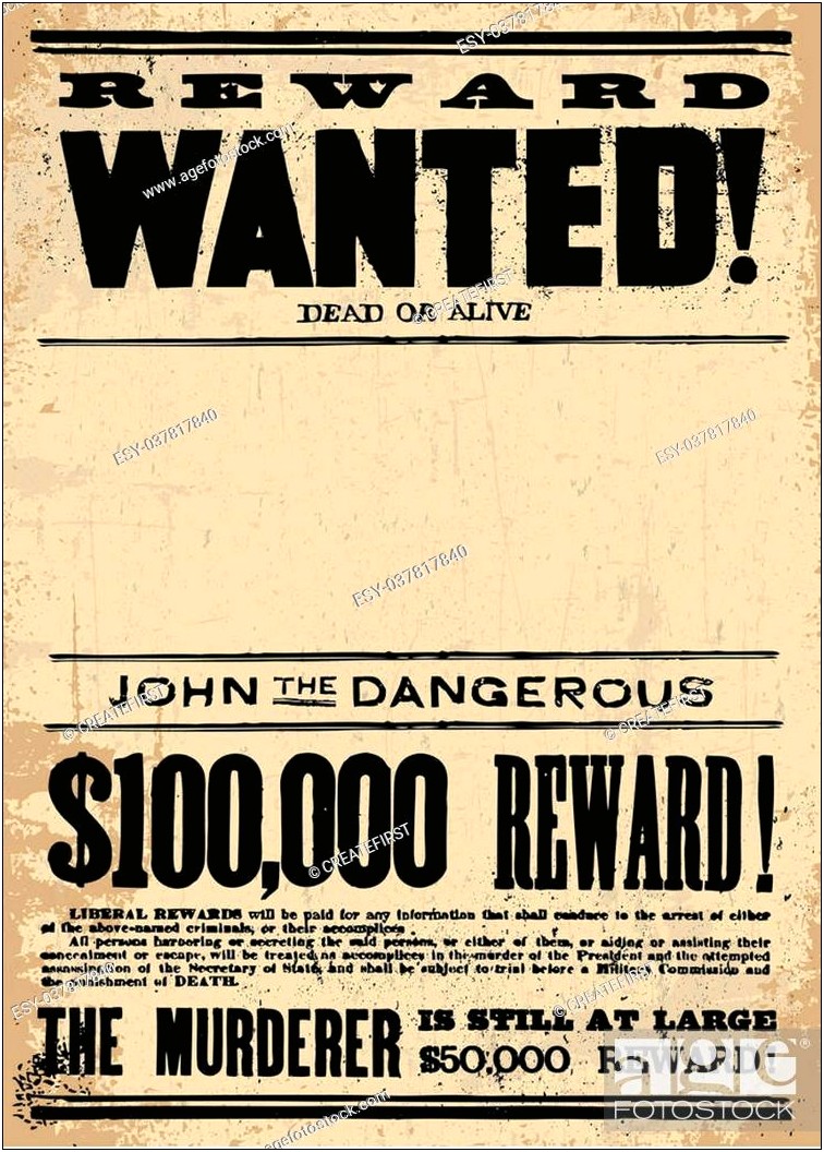 Free Wanted Poster Template For Students