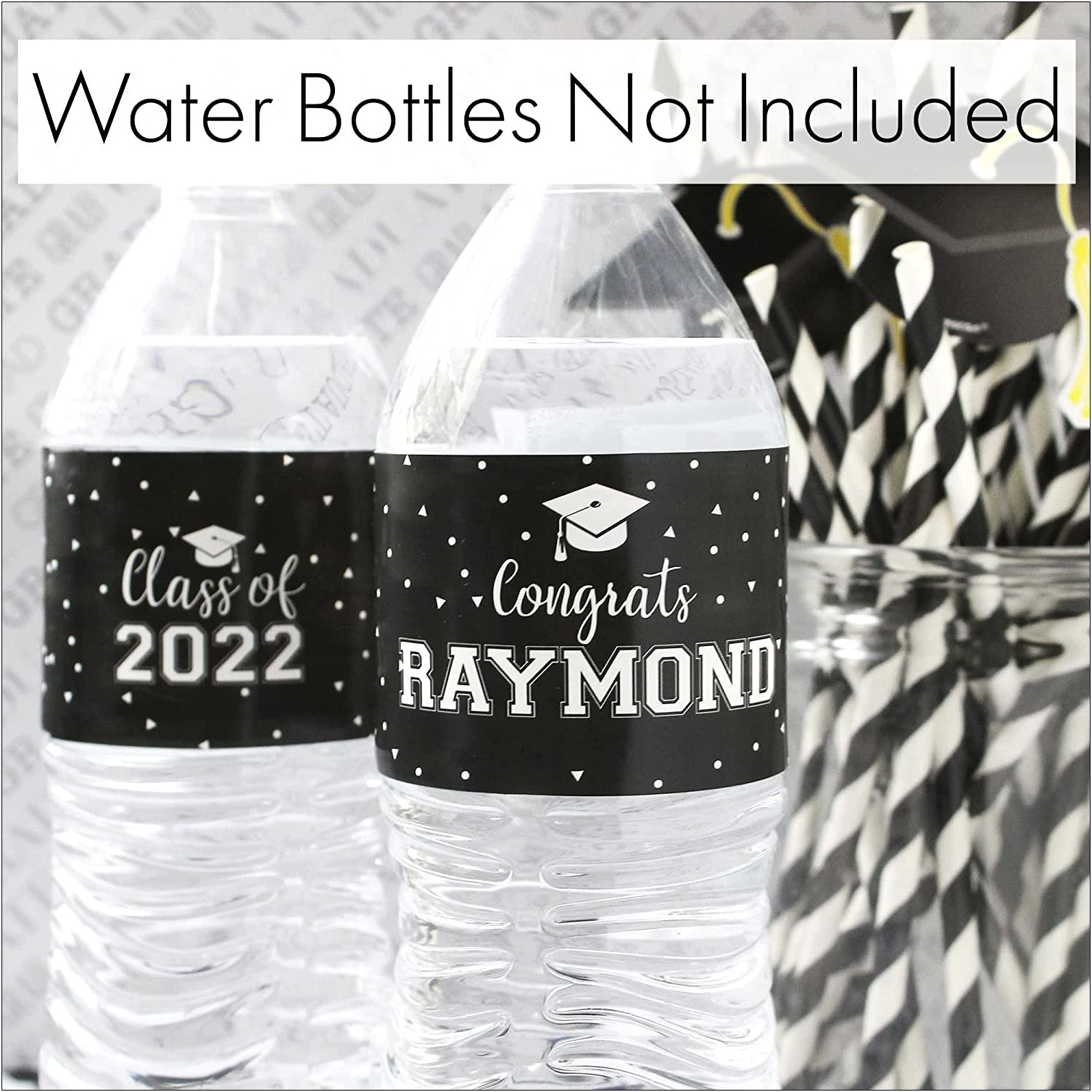 Free Water Bottle Label Template Graduation