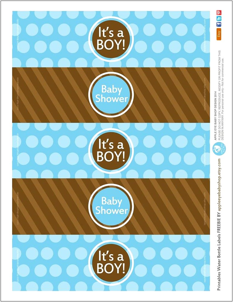 Free Water Bottle Labels Template Baby Shower