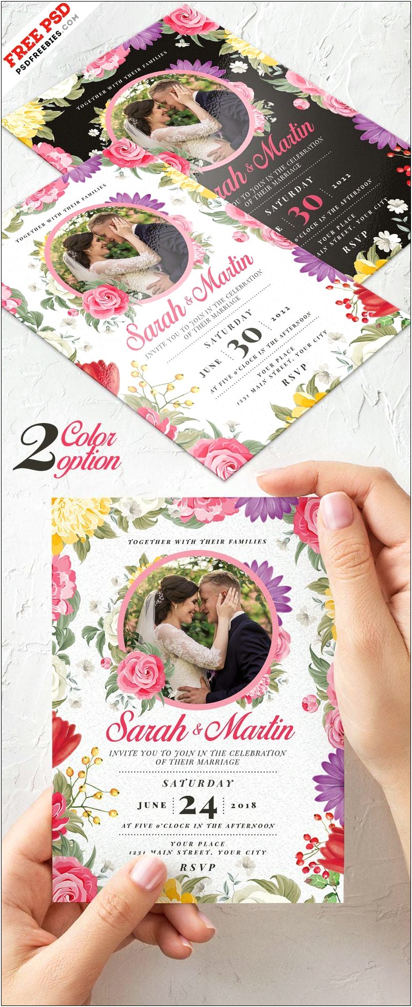 Free Wedding Invitation Card Template Photoshop
