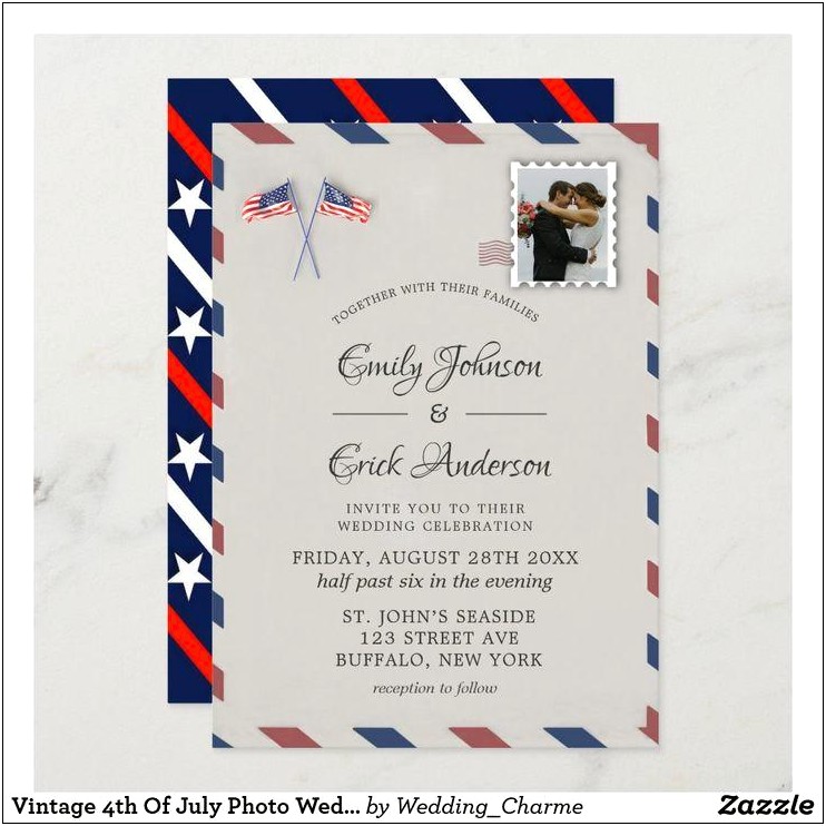 Free Wedding Invitation Template Patriotic Rustic Wedding