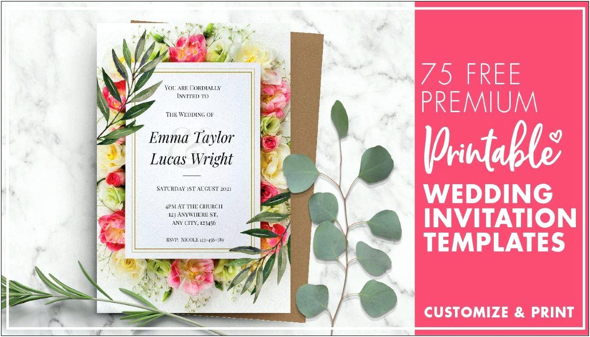 Free Wedding Invitation Templates To Priint With Trees
