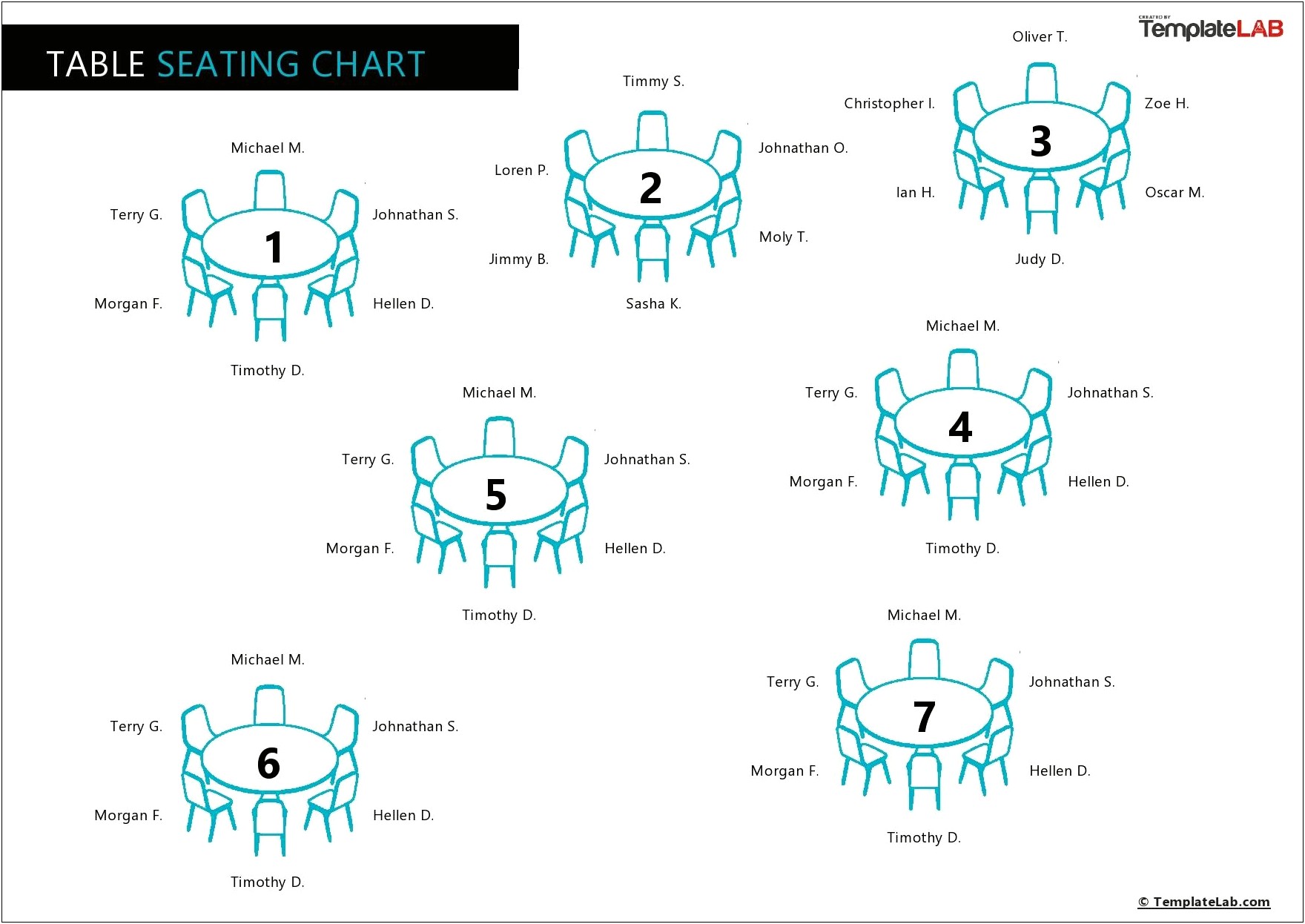Free Wedding Reception Seating Chart Template