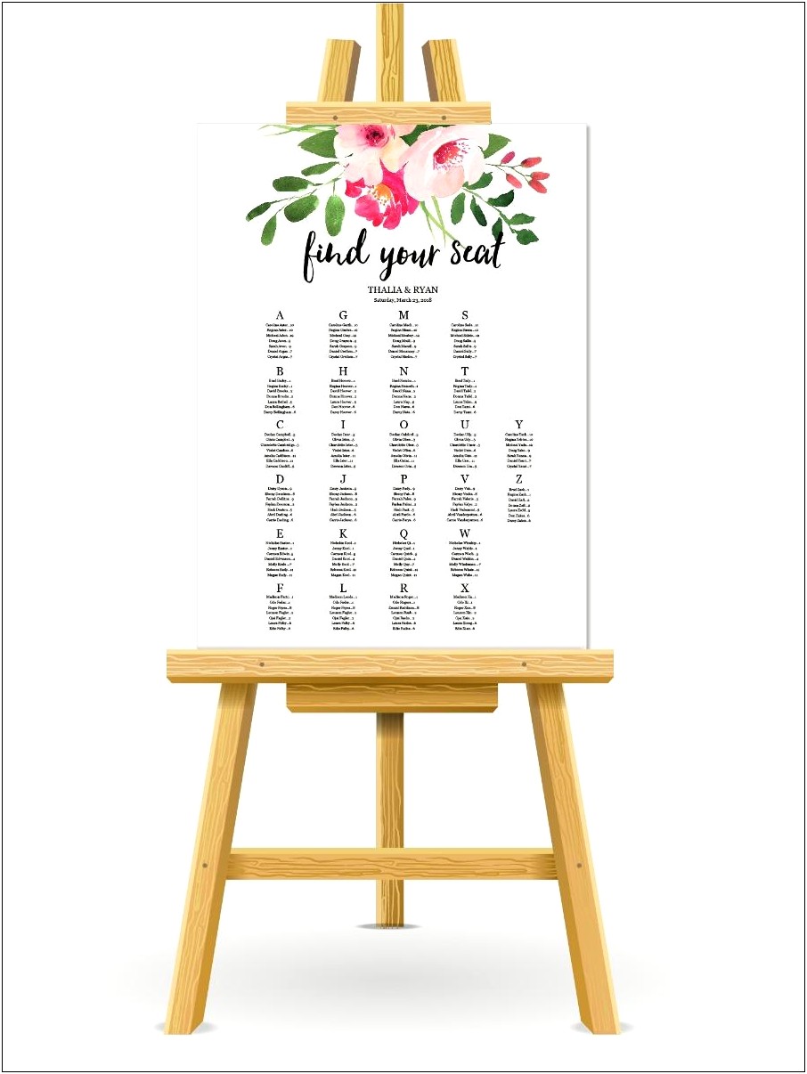 Free Wedding Seating Chart Template Excel