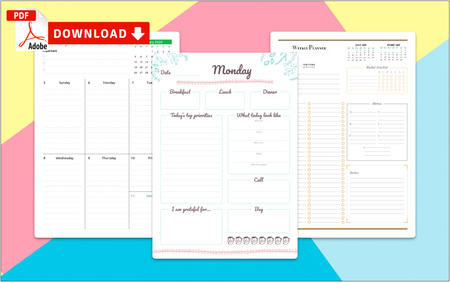Free Week At A Glance Template