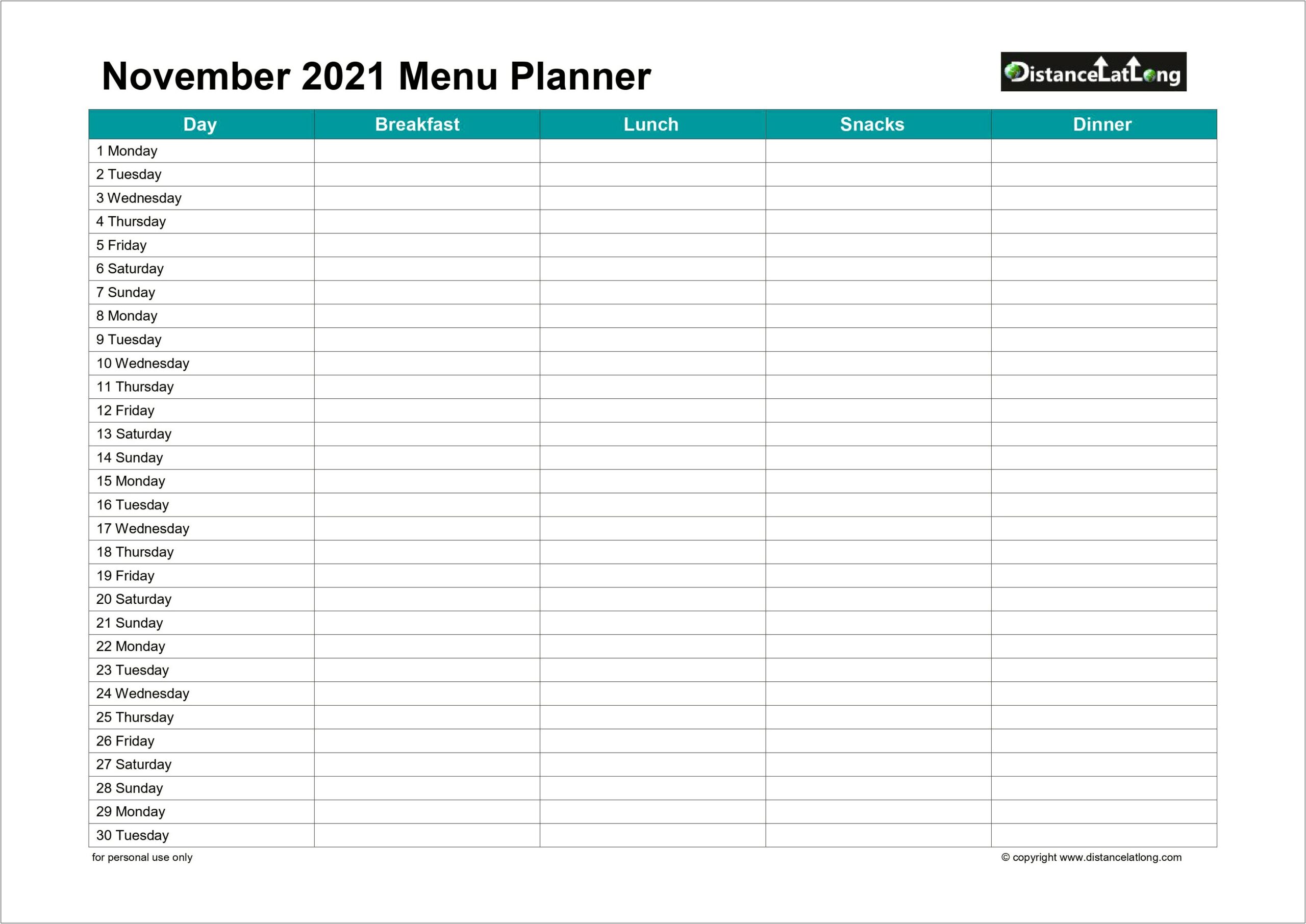 Free Weekly 5 Day Planner Template Horizontal