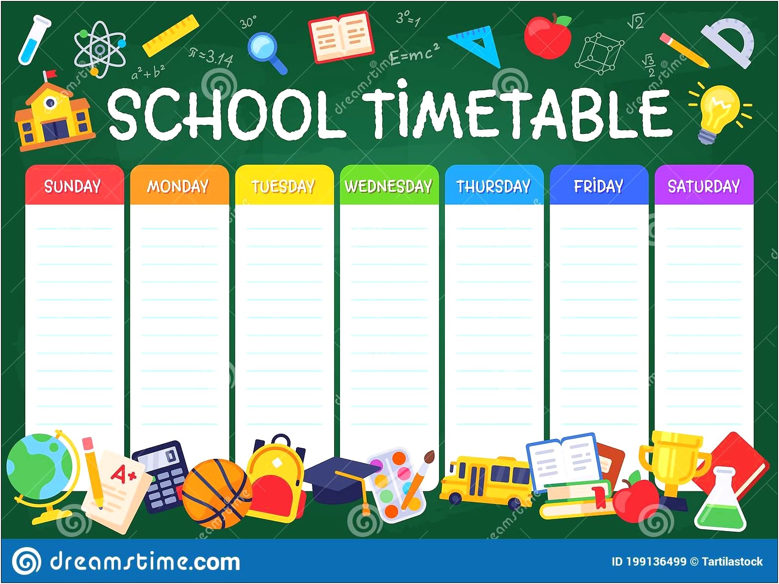 Free Weekly Calendar Template School Schedule Printable