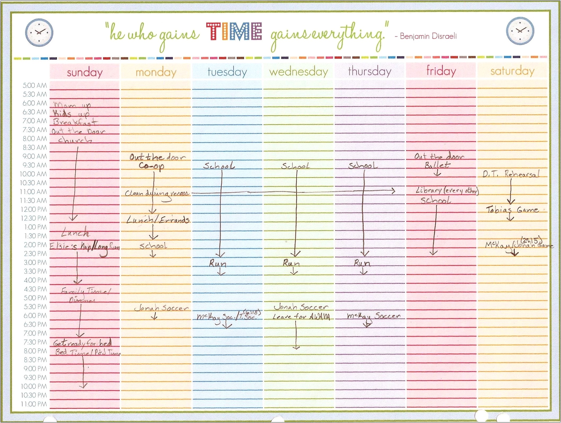 Free Weekly Calendar Template With Time Slots