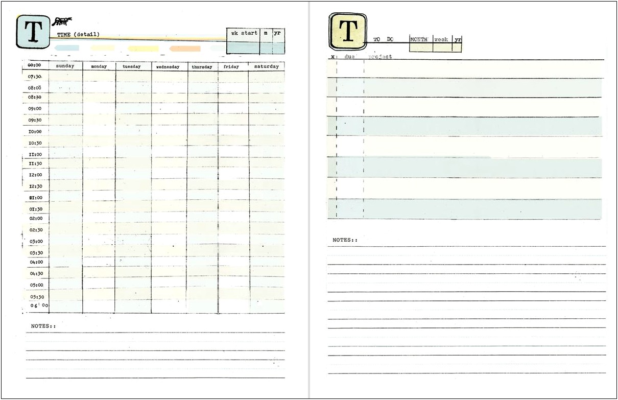 Free Weekly Planner With 30 Minute Slots Template