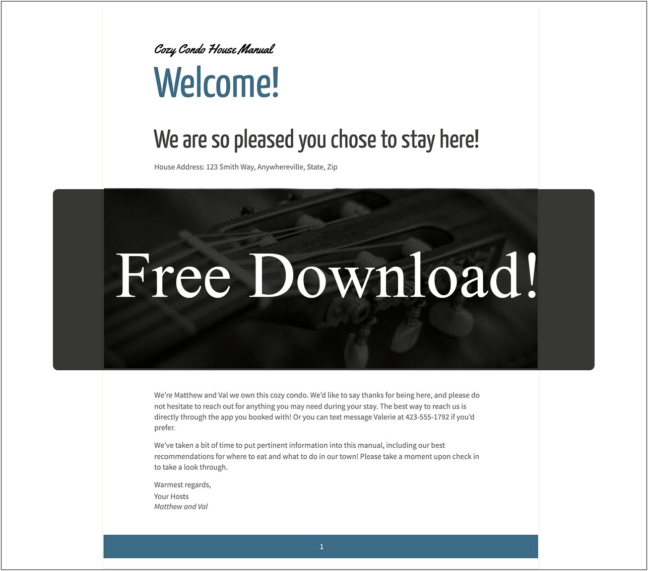 Free Welcome Book Template For Vacation Rental