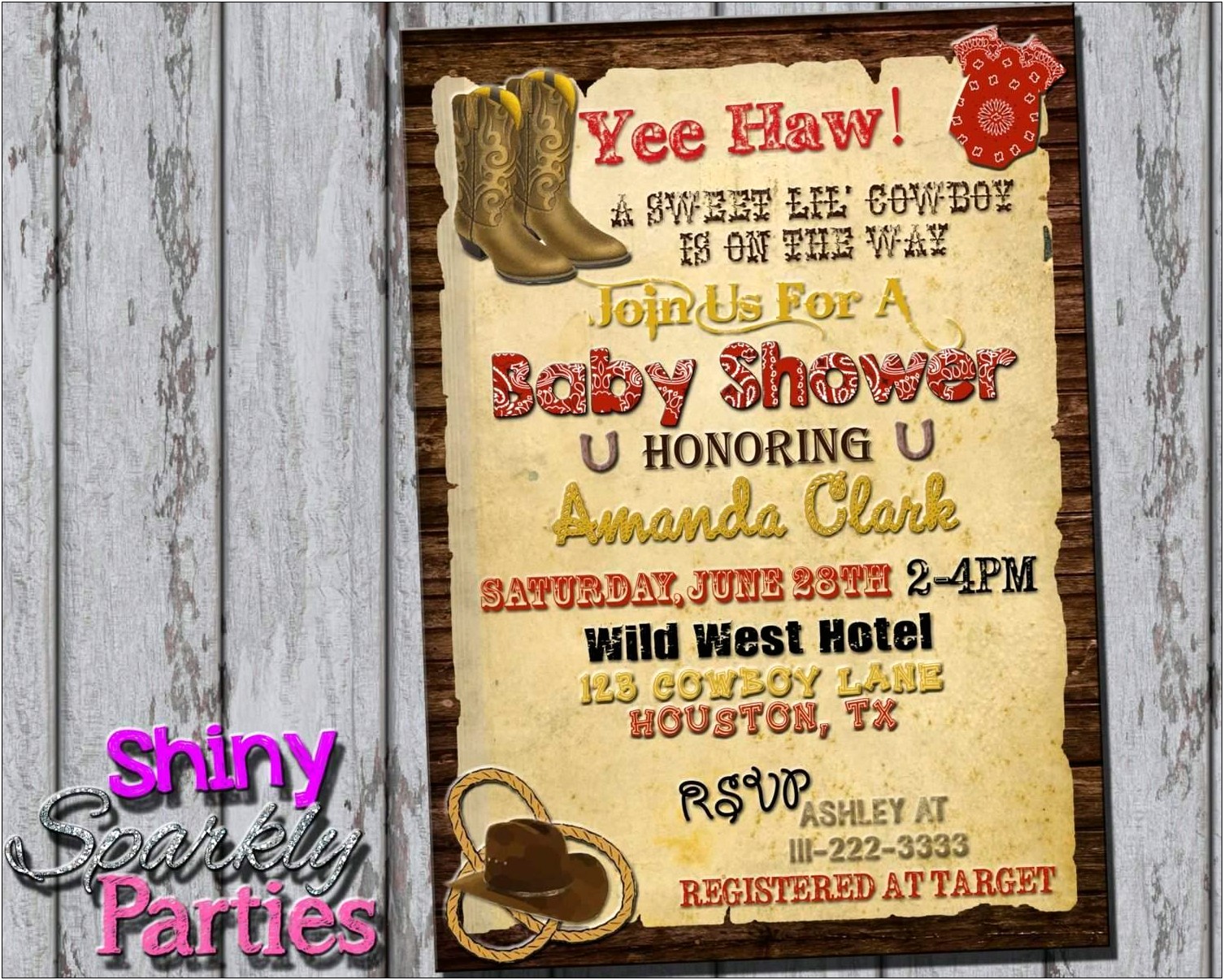 Free Western Baby Shower Invitation Templates