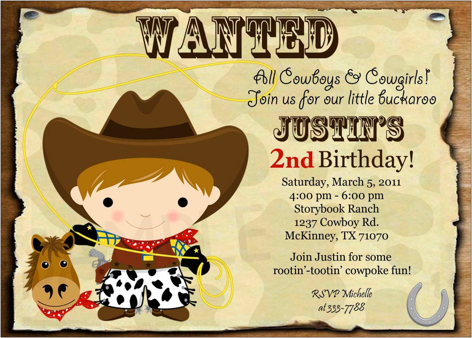 Free Western Theme Party Invitation Template