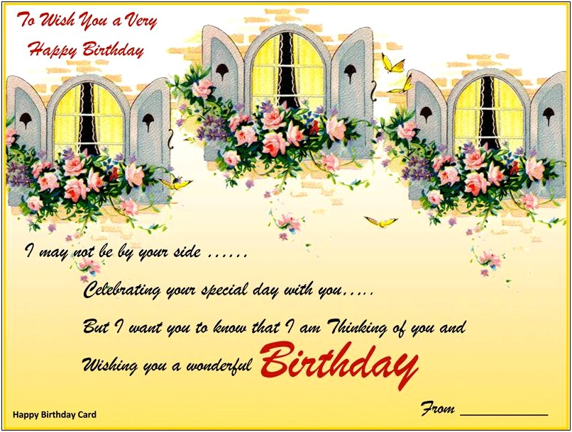Free Wife Lover Birthday Card Templates For Word