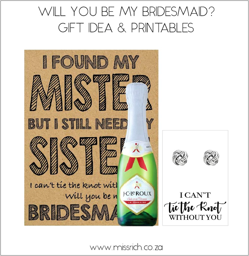 Free Will You Be My Bridesmaid Card Template