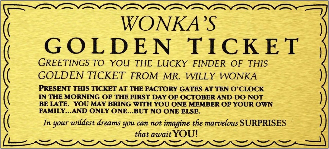 Free Willy Wonka Golden Ticket Template