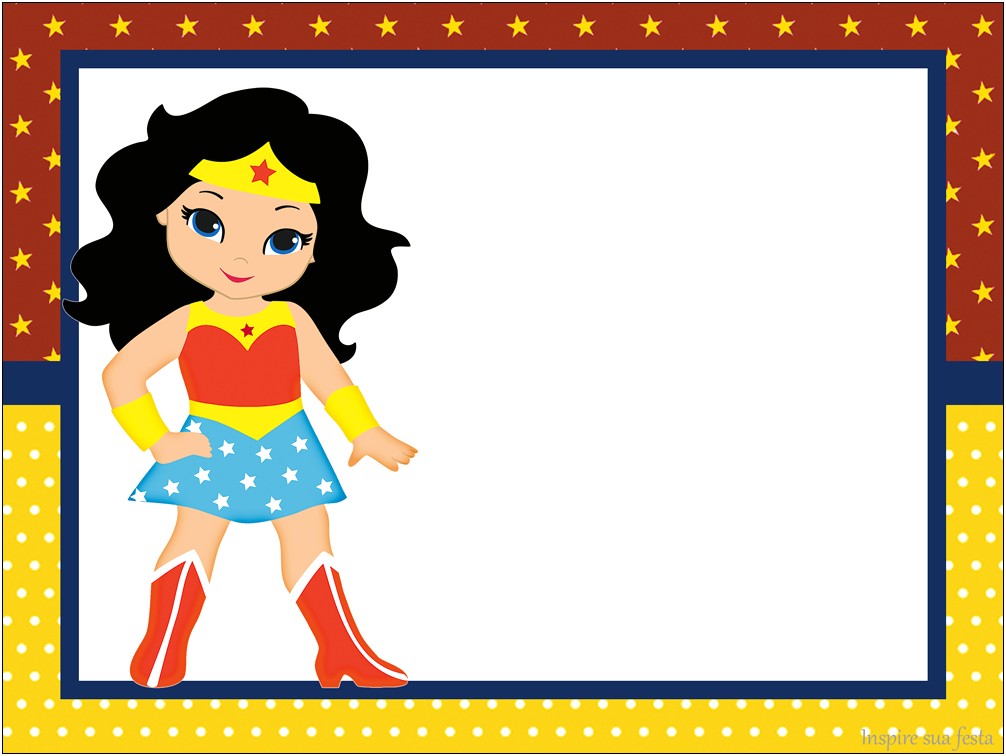 Free Wonder Woman Party Invitation Template
