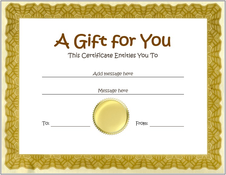 Free Word Doc Template Gift Certificate Word Doc