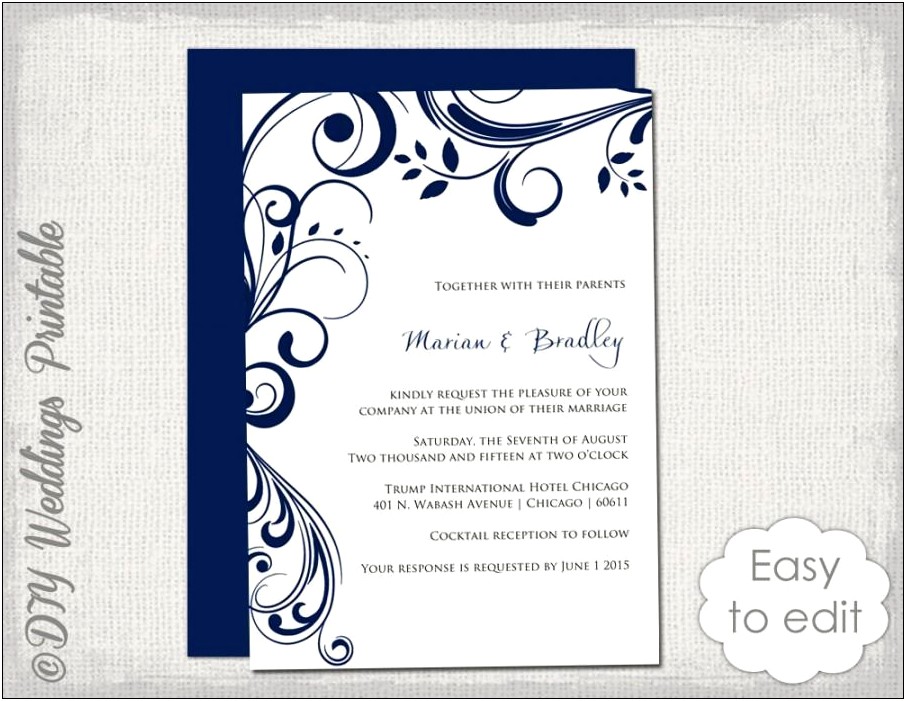 Free Word Templates Wedding Invitations Black And White