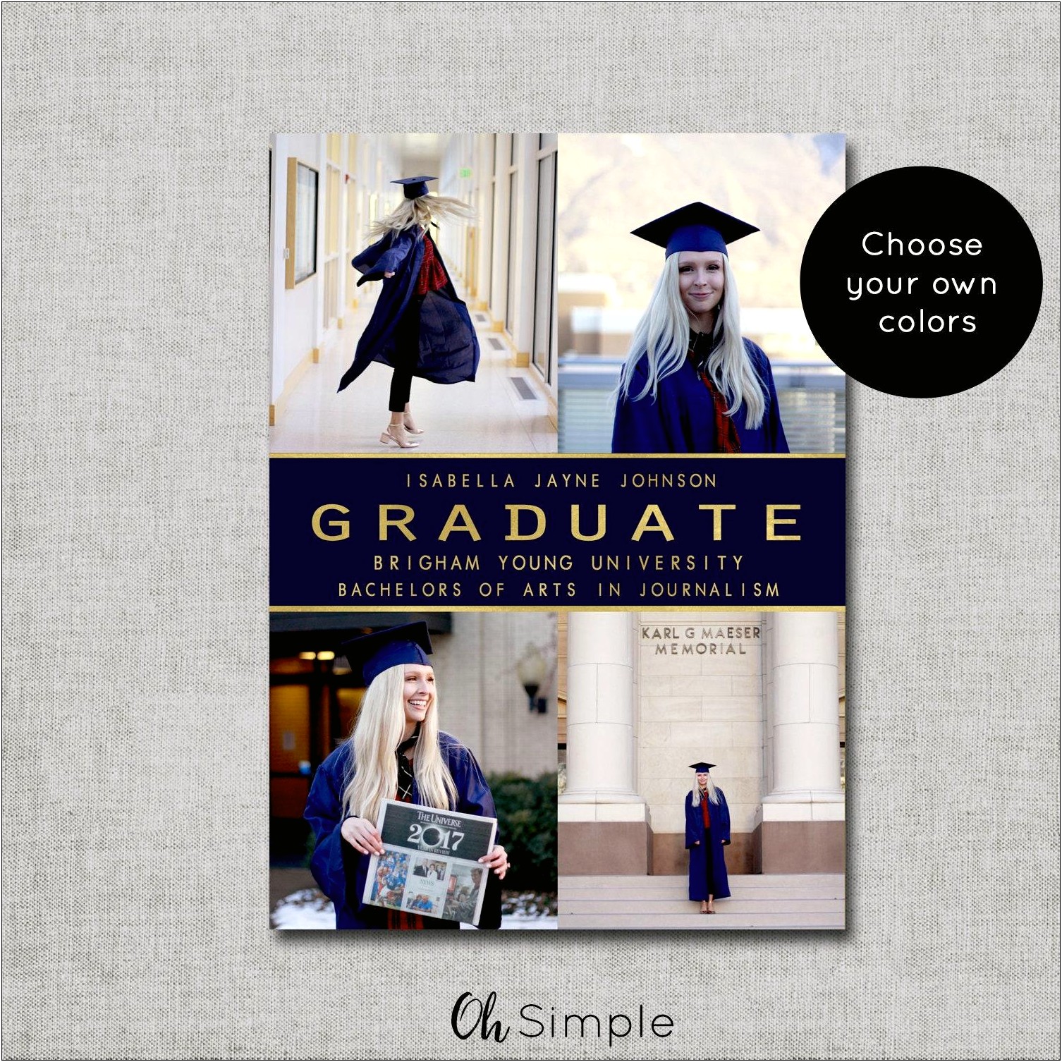 Front And Back Graduation Invitation Template Free