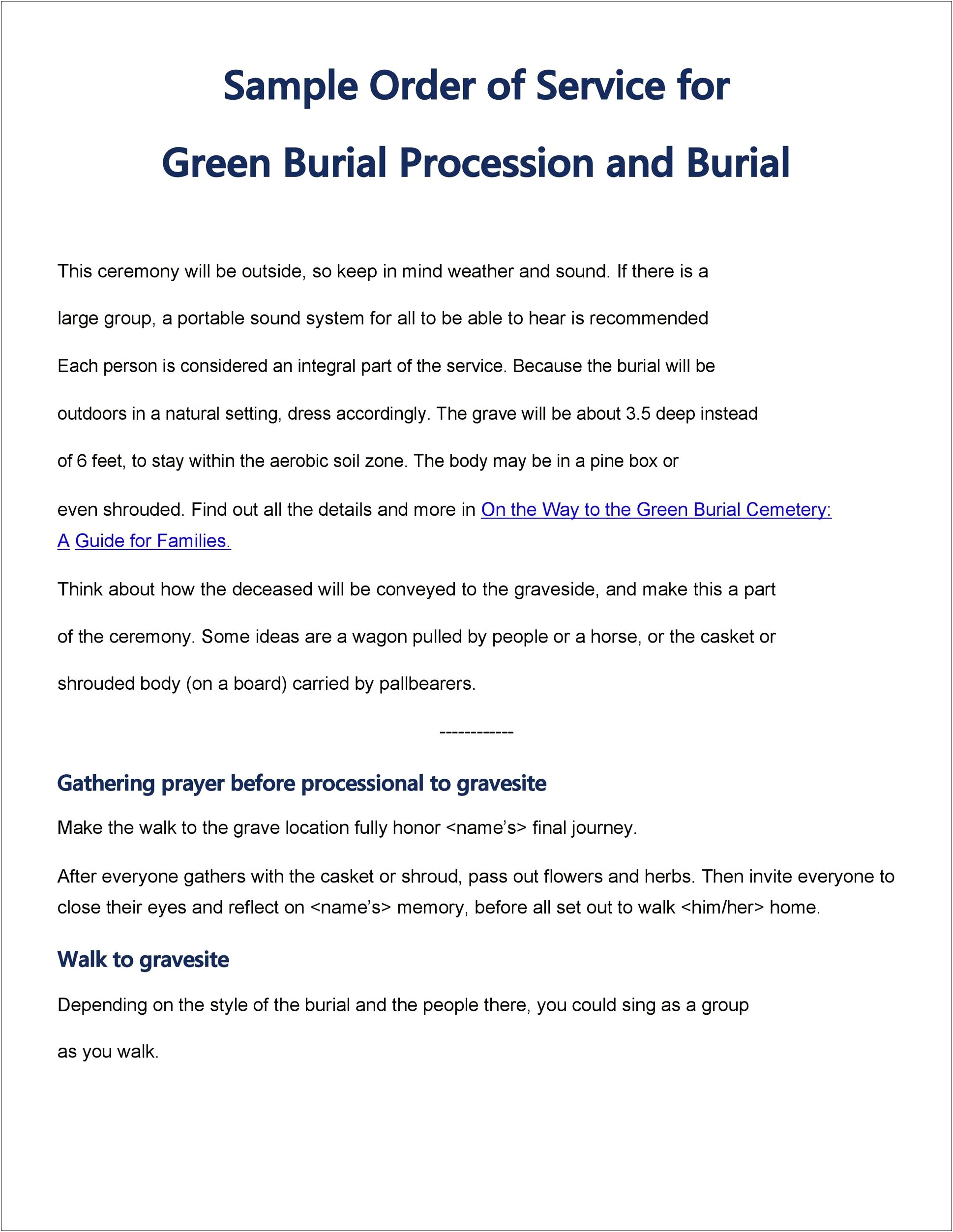 Funeral Order Of Service Template Free Word Uk