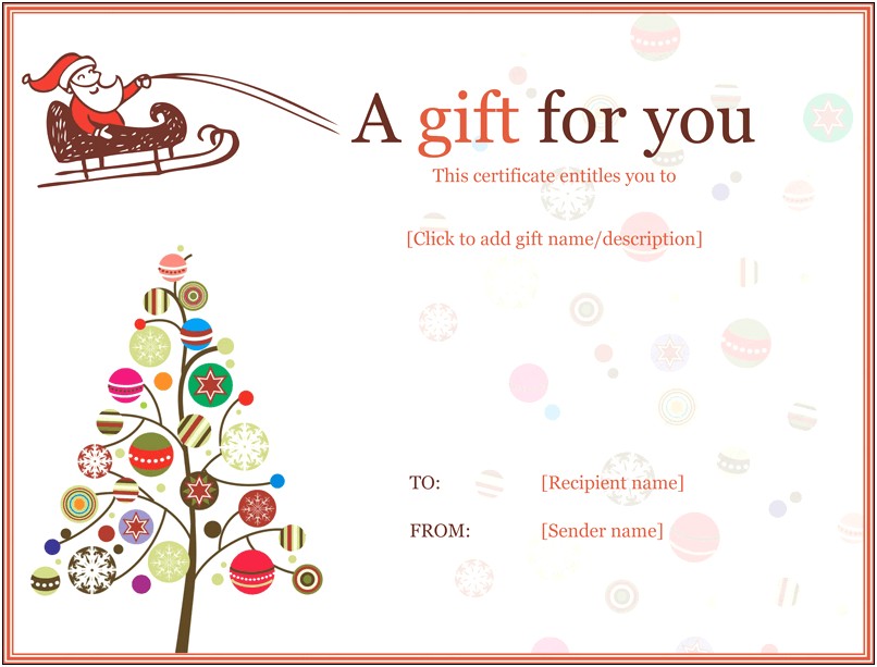 Gift Certificate Template Free Download Black And White