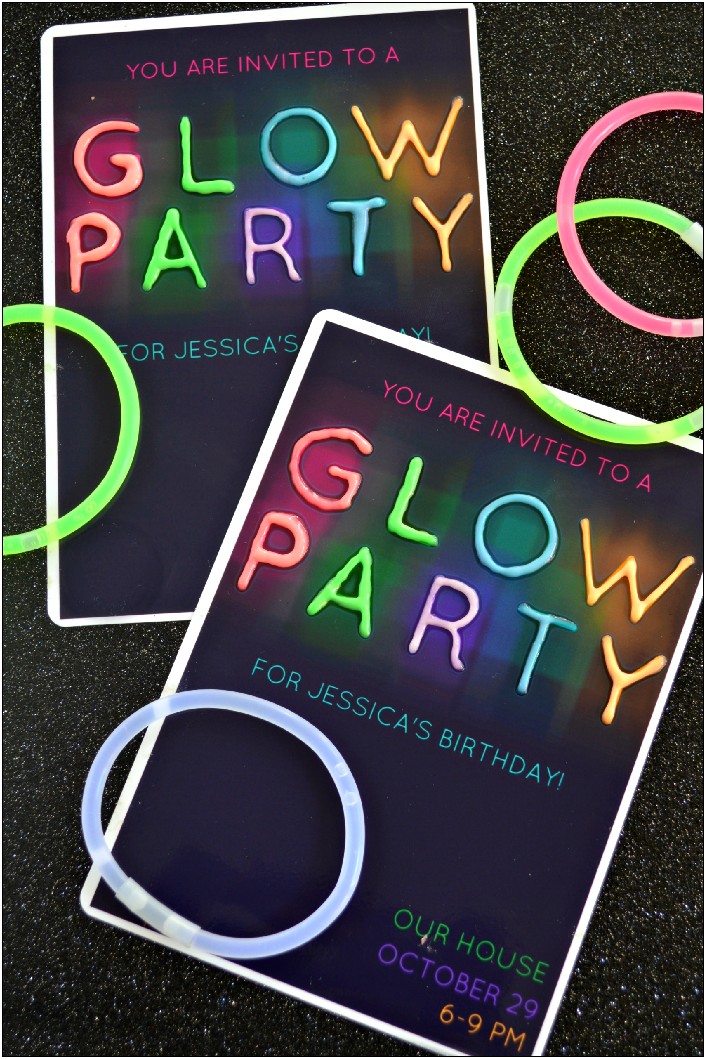 Glow In The Dark Party Invitation Templates Free