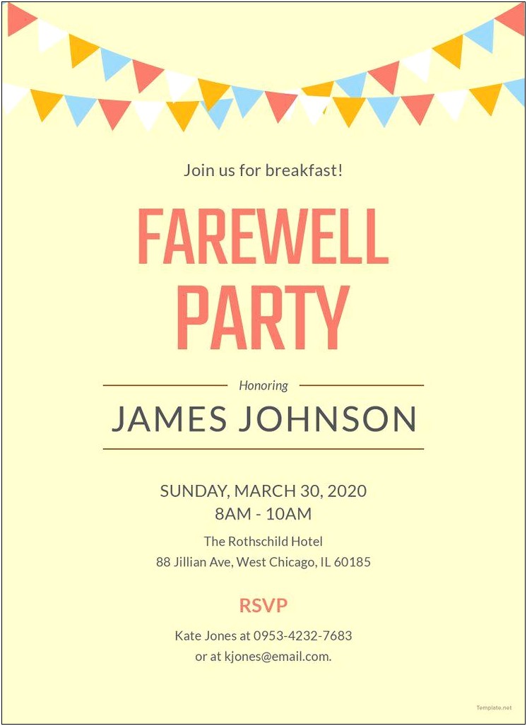 Going Away Party Invitation Free Template