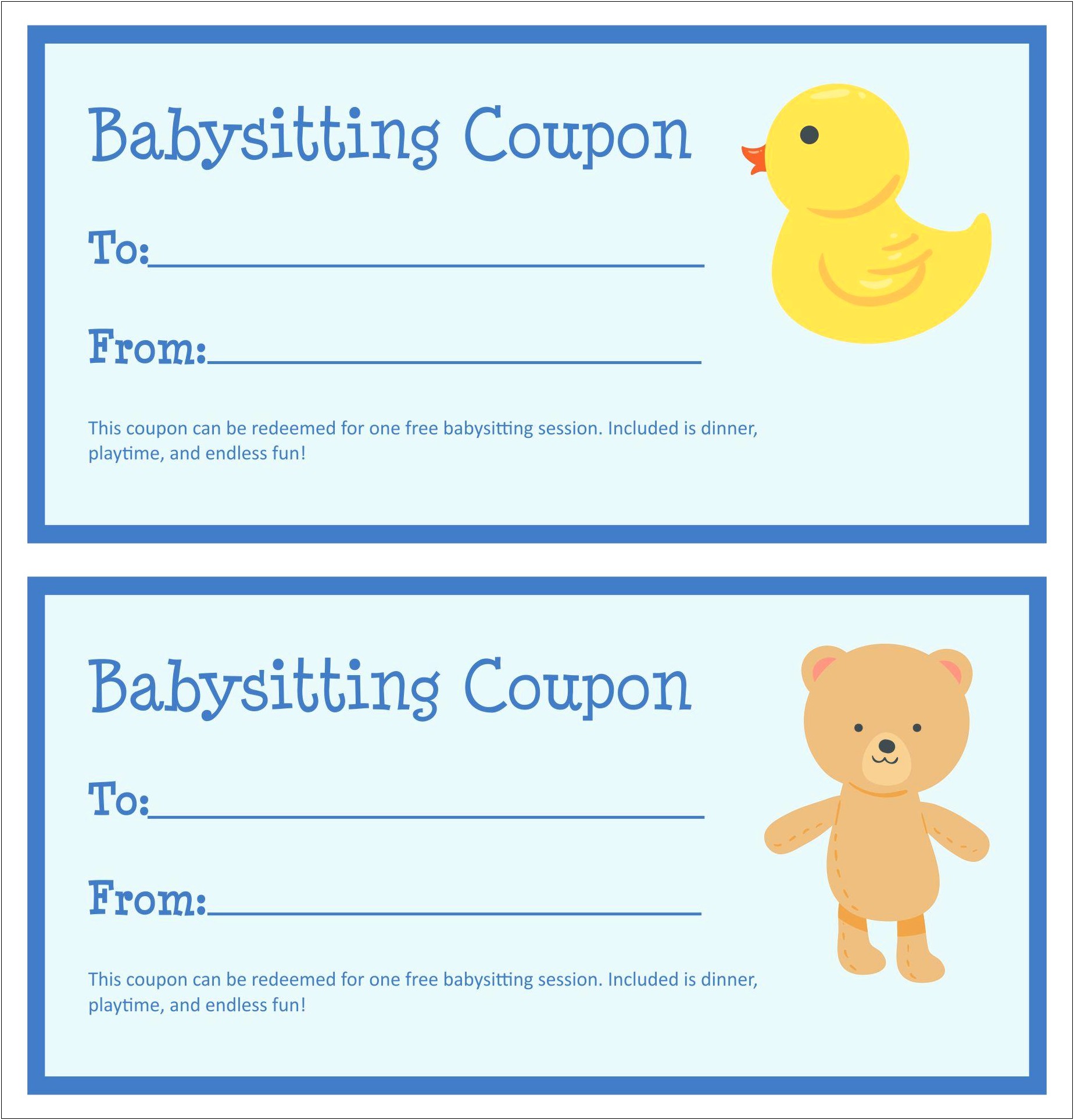 Good For One Free Coupon Template