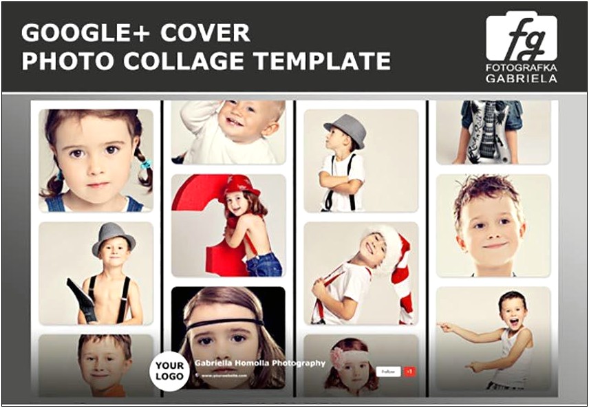Google+ Photo Collage Photoshop Template Free Download