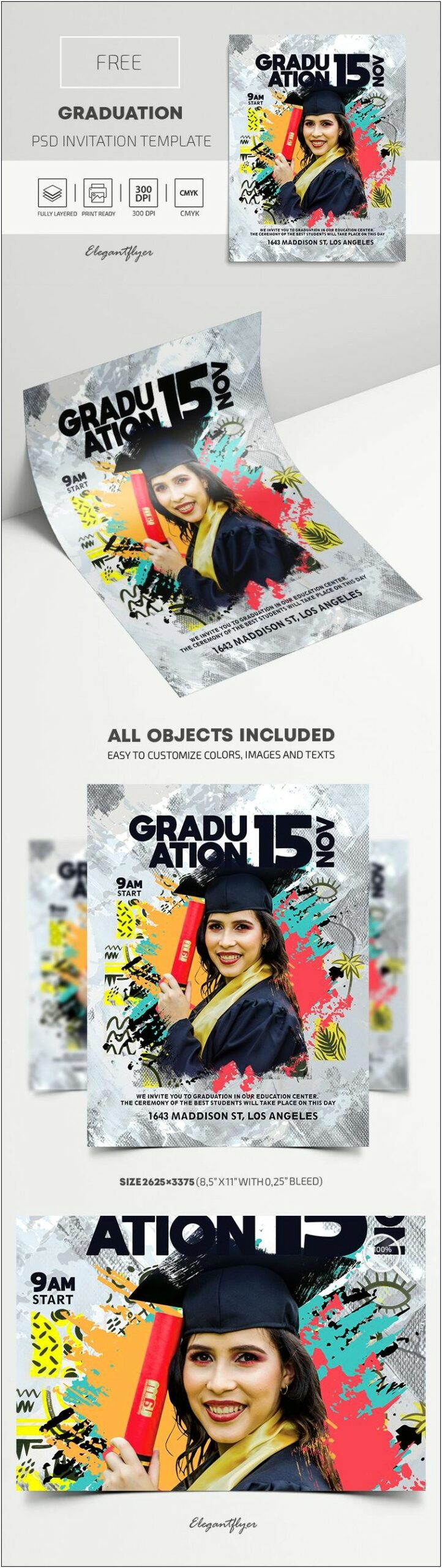 Graduation Invitation Card Template Free Download Photoshop