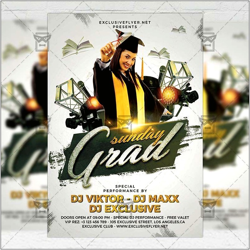 Graduation Party Flyer Template Free Psd