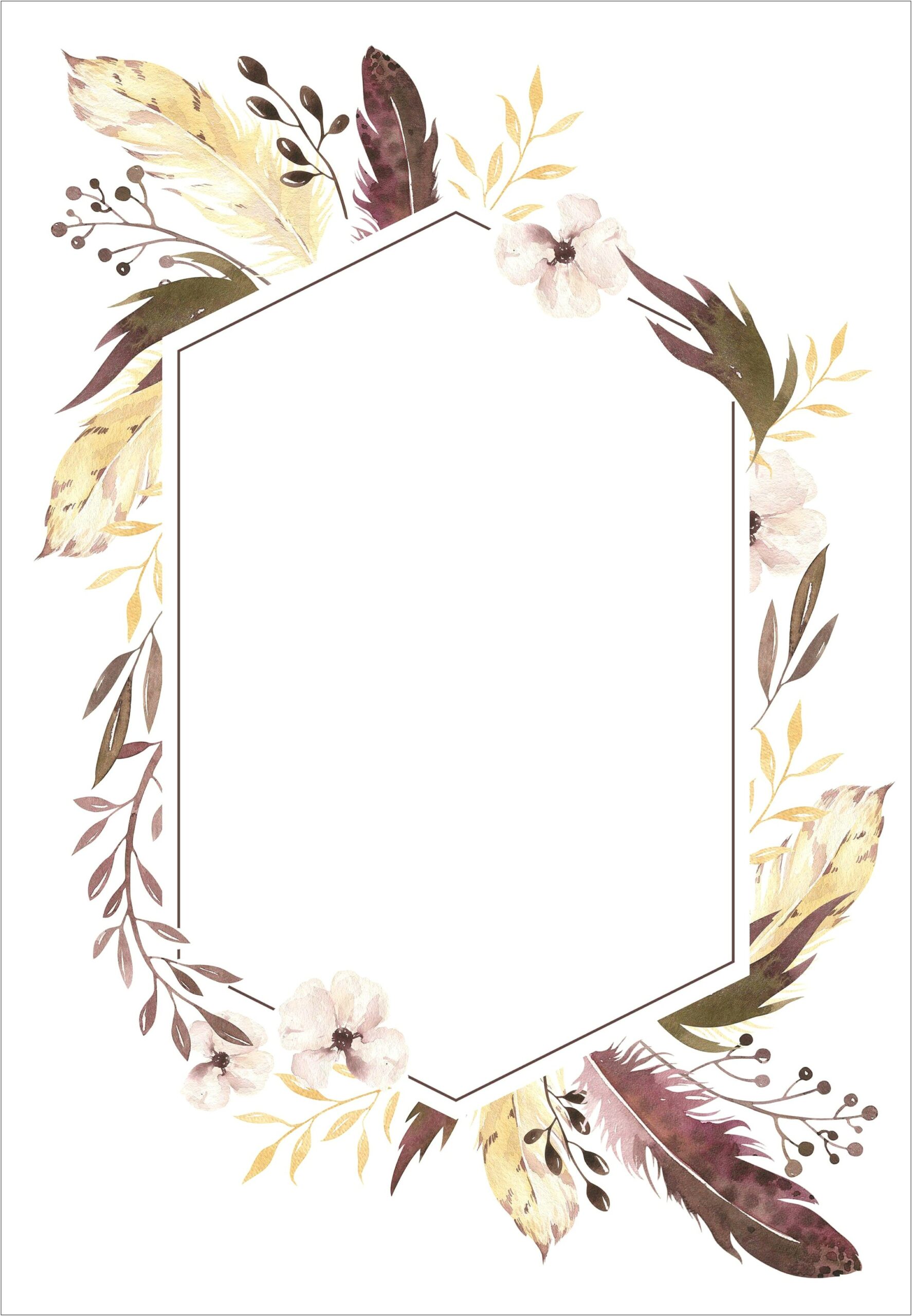 Grassy Floral Borders For Wedding Invitation Free Templates
