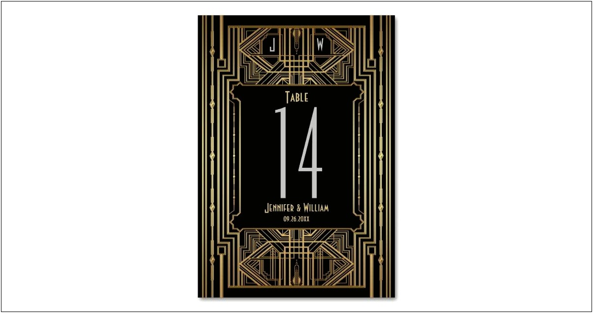 Great Gatsby Table Numbers Template Free