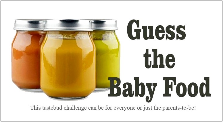 Guess The Baby Food Free Template