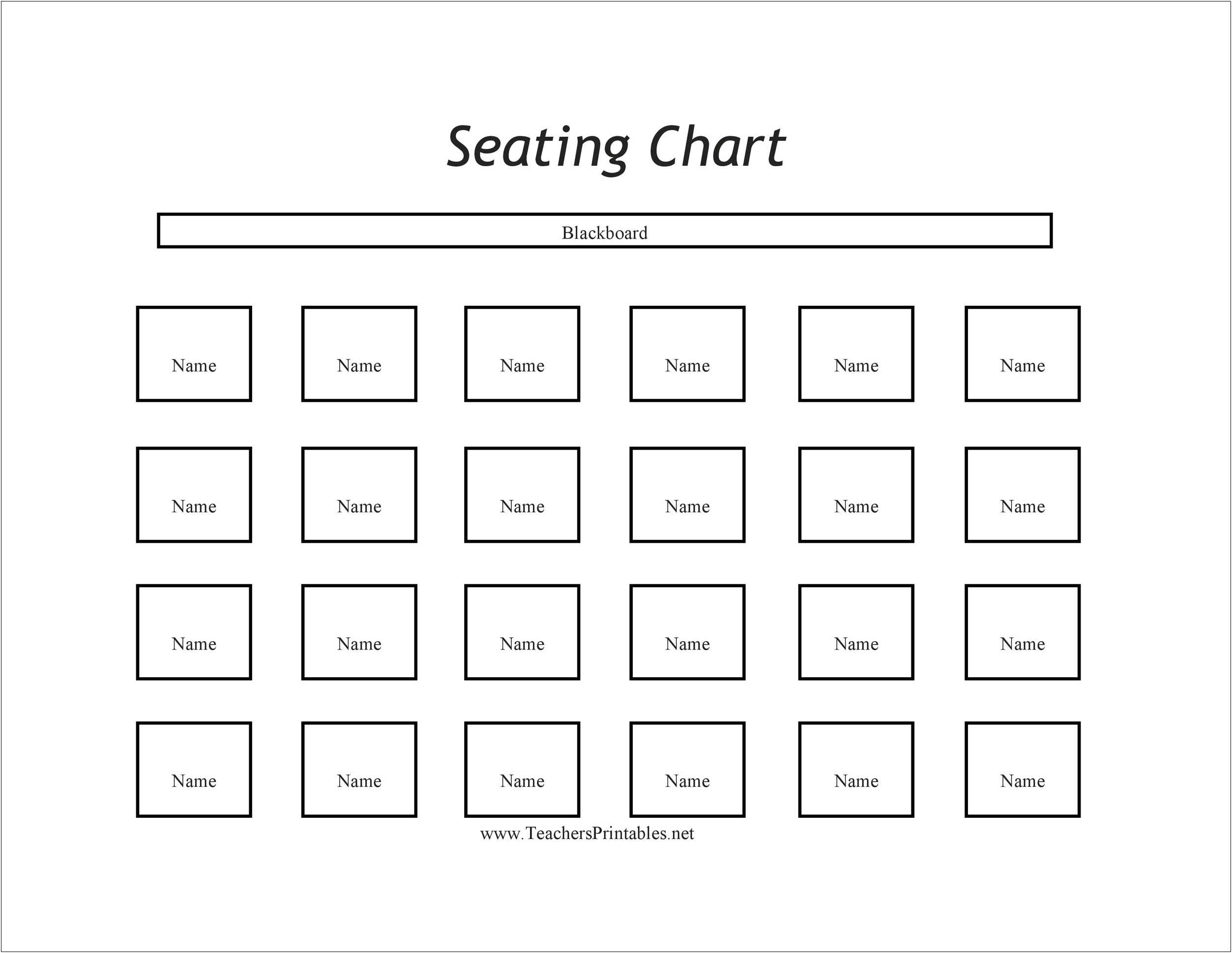 Guest Table Seating Chart Template Free