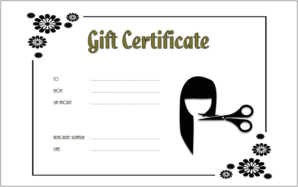 Hair Salon Gift Certificate Template Free Printable