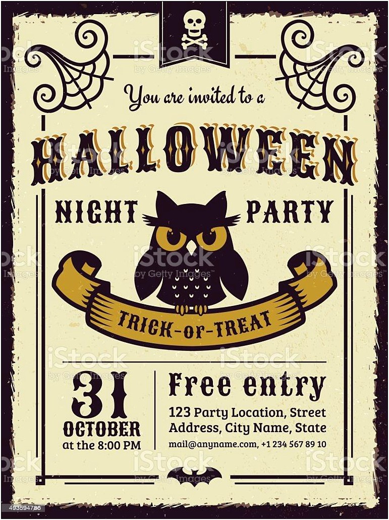 Halloween Party Invitation Card Template Free Download