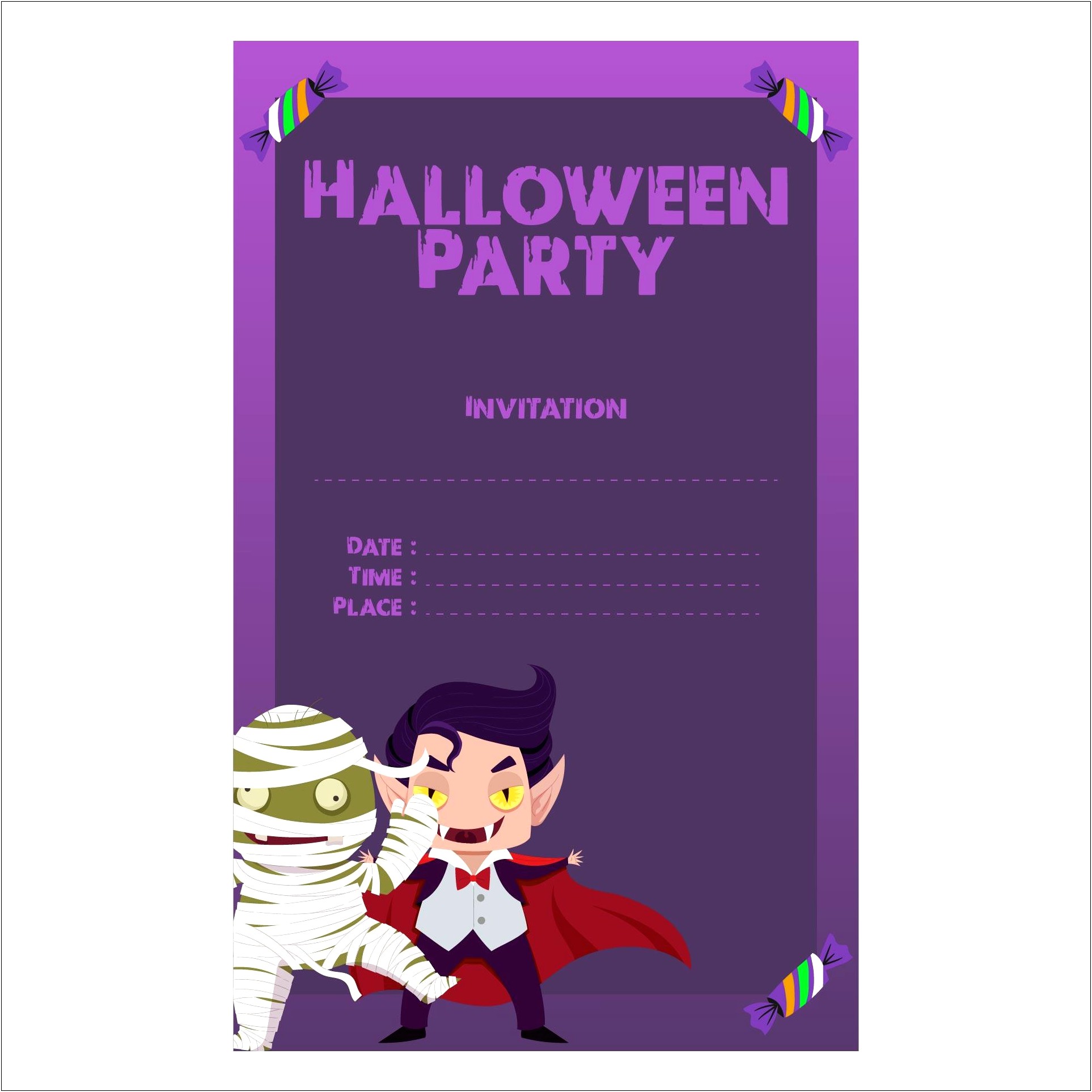 Halloween Potluck Invitation For Work Template Free Printable